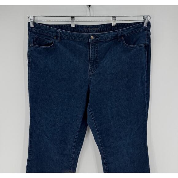 Vintage true Y2K dark wash flare jeans size 22 Y2K baddie versatile - Picture 3 of 7